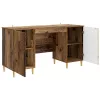  Asztal polcokkal ajtóval Antik Fa 142,5 x 50 x 75 cm Szerelt Fa
