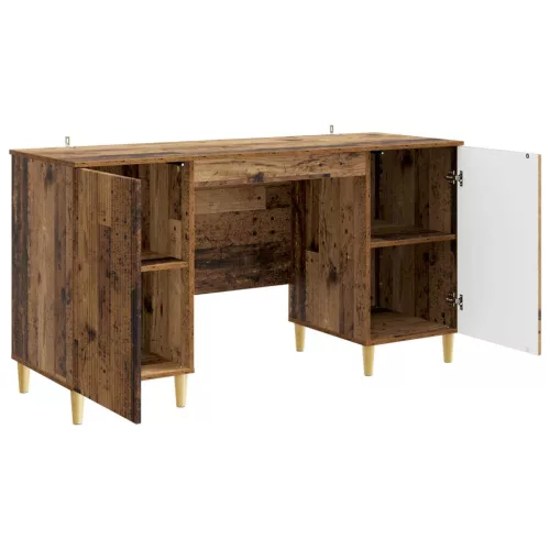  Asztal polcokkal ajtóval Antik Fa 142,5 x 50 x 75 cm Szerelt Fa