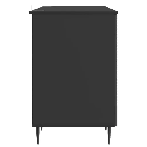 Asztal polcokkal tárolóval Fekete 142,5 x 50 x 75 cm Szerelt Fa