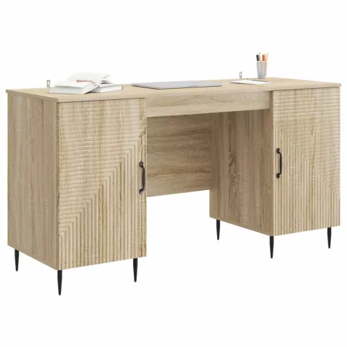 Asztal polcokkal Sonoma Tölgy 142,5 x 50 x 75 cm Szerelt Fa