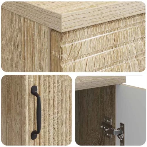  Asztal polcokkal Sonoma Tölgy 142,5 x 50 x 75 cm Szerelt Fa