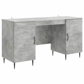  Asztal polcokkal Betonszürke 142,5 x 50 x 75 cm Szerelt Fa