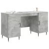  Asztal polcokkal Betonszürke 142,5 x 50 x 75 cm Szerelt Fa