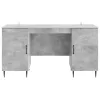  Asztal polcokkal Betonszürke 142,5 x 50 x 75 cm Szerelt Fa