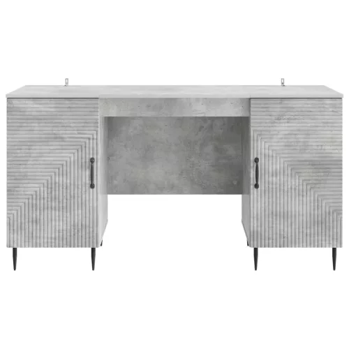  Asztal polcokkal Betonszürke 142,5 x 50 x 75 cm Szerelt Fa