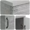  Asztal polcokkal Betonszürke 142,5 x 50 x 75 cm Szerelt Fa