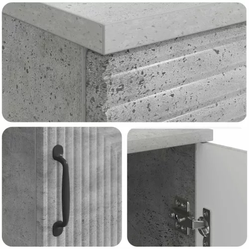  Asztal polcokkal Betonszürke 142,5 x 50 x 75 cm Szerelt Fa