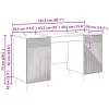  Asztal polcokkal Magasfényű Fehér 142,5 x 50 x 75 cm Szerelt Fa