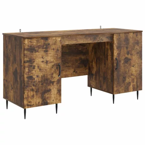  Asztal polcokkal Füstös Tölgy 142,5 x 50 x 75 cm Szerelt Fa