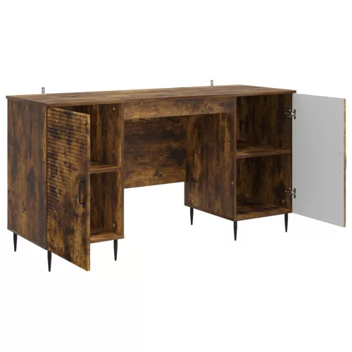  Asztal polcokkal Füstös Tölgy 142,5 x 50 x 75 cm Szerelt Fa