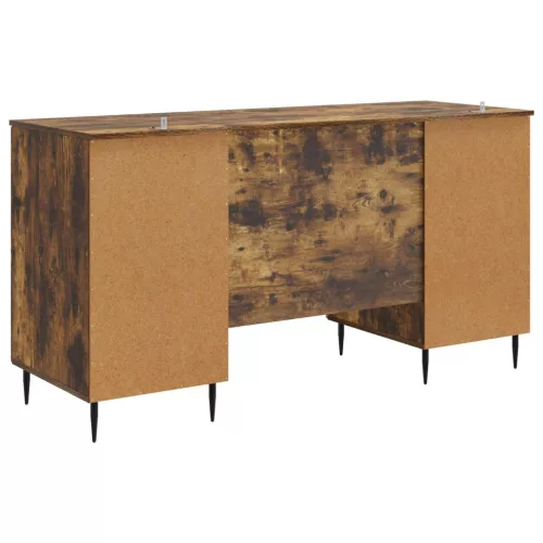  Asztal polcokkal Füstös Tölgy 142,5 x 50 x 75 cm Szerelt Fa