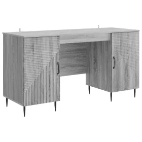    Asztal polcokkal Szürke Sonoma 142,5 x 50 x 75 cm Szerelt Fa