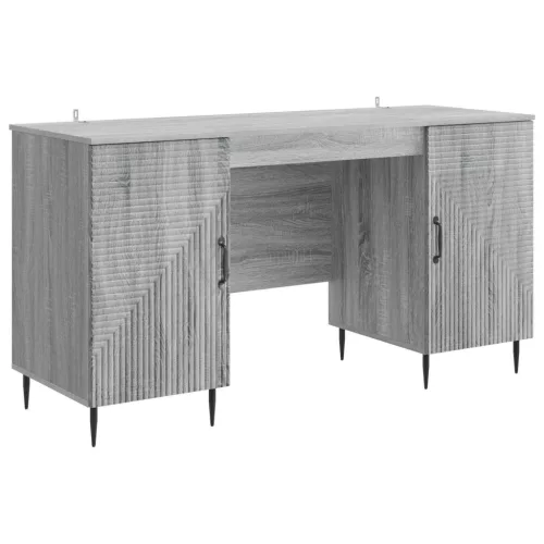  Asztal polcokkal Szürke Sonoma 142,5 x 50 x 75 cm Szerelt Fa