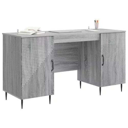  Asztal polcokkal Szürke Sonoma 142,5 x 50 x 75 cm Szerelt Fa