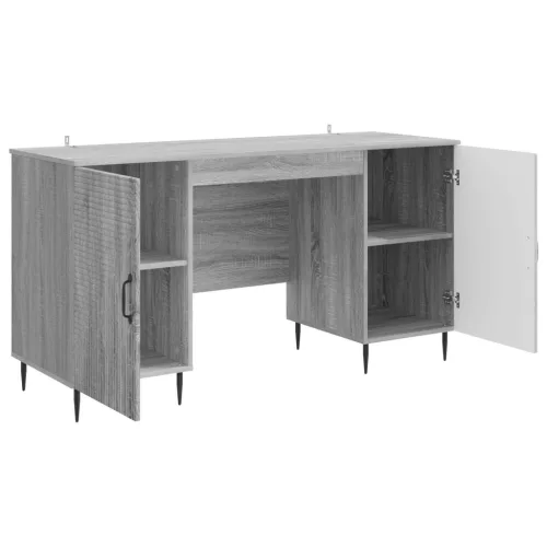 Asztal polcokkal Szürke Sonoma 142,5 x 50 x 75 cm Szerelt Fa