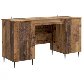    Asztal polcokkal ajtóval Antik Fa 142,5 x 50 x 75 cm Szerelt Fa