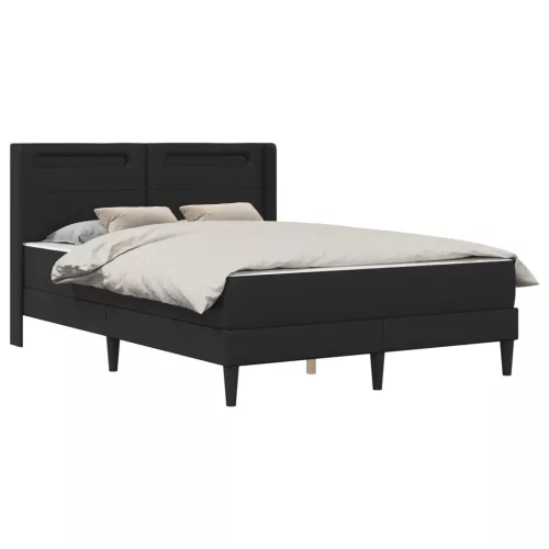  Ágykeret matraccal Fekete 120 x 190 cm Műbőr