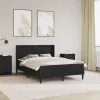  Ágykeret matraccal Fekete 160 x 200 cm Műbőr