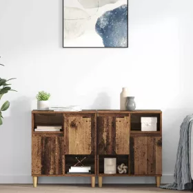  Oldalszekrények 2 pcs Öreg fa 60 x 35 x 70 cm Faanyag