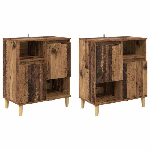  Oldalszekrények 2 pcs Öreg fa 60 x 35 x 70 cm Faanyag