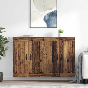 Fali szekrény 2 pcs Öreg fa 69,5 x 34 x 90 cm Faanyag
