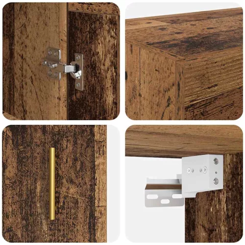  Fali Szekrények 2 pcs Öreg fa 69,5 x 34 x 90 cm Faanyag