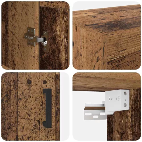  Fali Szekrények 2 pcs Öreg fa 69,5 x 34 x 90 cm Faanyag