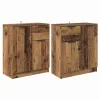  Oldalszekrények fiókkal 2 pcs Öreg fa 60 x 30 x 70 cm Faanyag