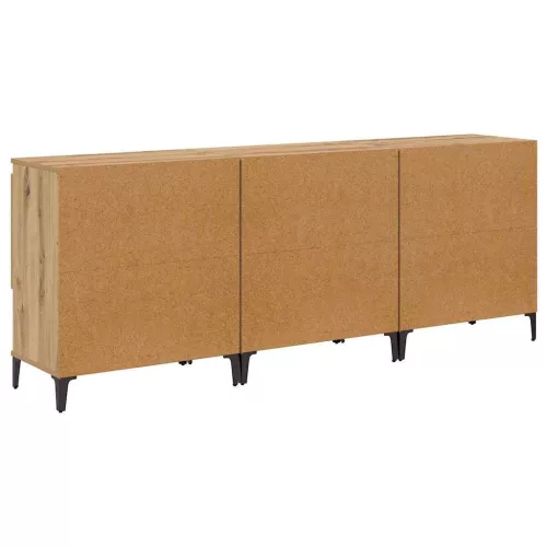  Oldalszekrények 3 pcs Artisan tölgy 60 x 35 x 70 cm Faanyag