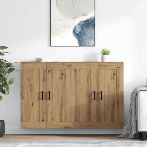  Fali Szekrények 2 pcs Artisan tölgy 69,5 x 34 x 90 cm Faanyag