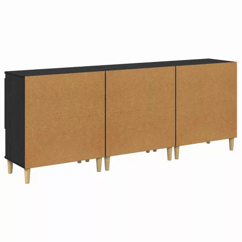  Oldalszekrények 3 pcs Fekete tölgy 60 x 35 x 70 cm Faanyag