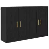  Fali Szekrények 2 pcs Fekete tölgy 69,5 x 34 x 90 cm Faanyag