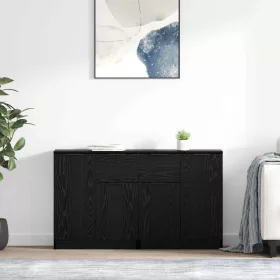    Oldalszekrények 2 pcs Fekete tölgy 60 x 30 x 70 cm Faanyag