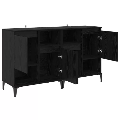  Oldalszekrények 2 pcs Fekete tölgy 60 x 35 x 70 cm Faanyag