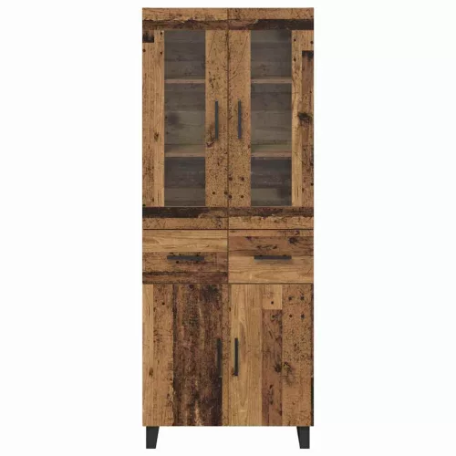  Magasfiú fiókkal 2 pcs Öreg fa Műanyag Fa és Üveg