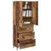  Magasfiú fiókkal Öreg fa 69,5 x 34 x 180 cm Műanyag Fa és Üveg