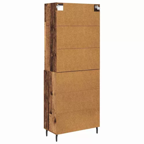  Magasfiú fiókkal Öreg fa 69,5 x 34 x 180 cm Műanyag Fa és Üveg