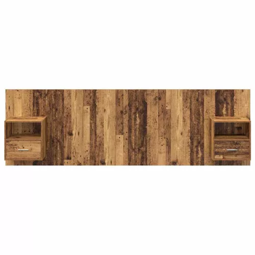  Fejtámla Szekrénnyel fiókkal polcokkal 3 pcs Öreg fa Faanyag