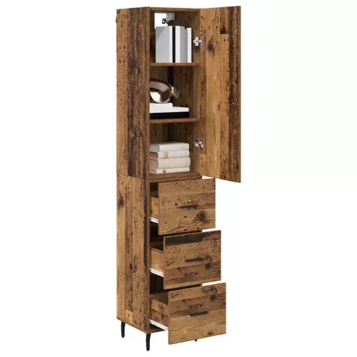  Magasfiú fiókkal Öreg fa 34,5 x 34 x 180 cm Faanyag