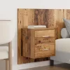  Fejtámla Szekrénnyel fiókkal fejtámlával 3 pcs Öreg fa Faanyag