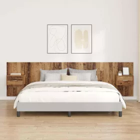    Fejtámla Szekrénnyel fiókkal fejtámlával 3 pcs Öreg fa Faanyag