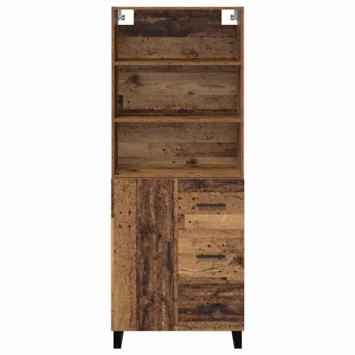  Magasfiú fiókkal Öreg fa 69,5 x 34 x 180 cm Műanyag Fa és Üveg