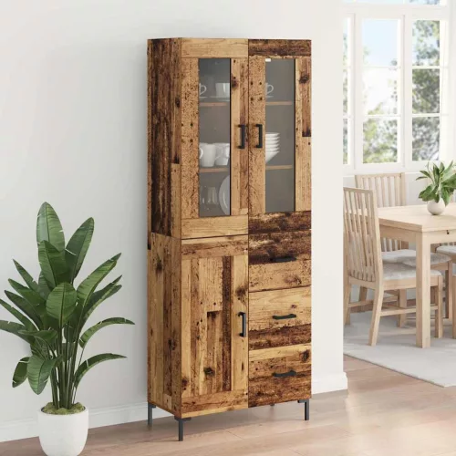  Magasfiú fiókkal 2 pcs Öreg fa 69,5 x 34 x 180 cm Faanyag