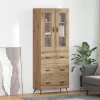  Highboard Szekrény Falra szerelhető 2 pcs Artisan tölgy Faanyag