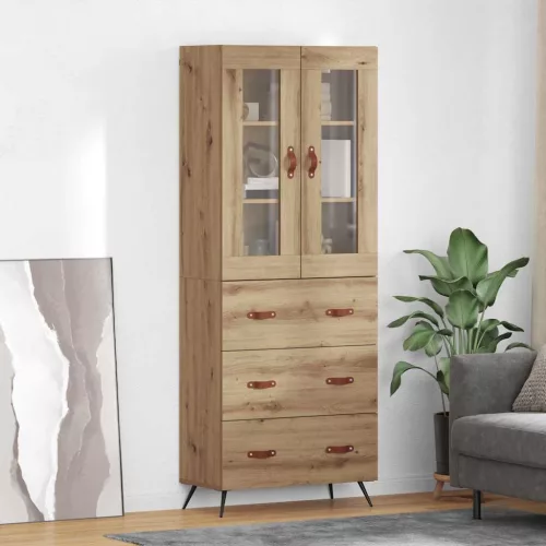  Highboard Szekrény Falra szerelhető 2 pcs Artisan tölgy Faanyag