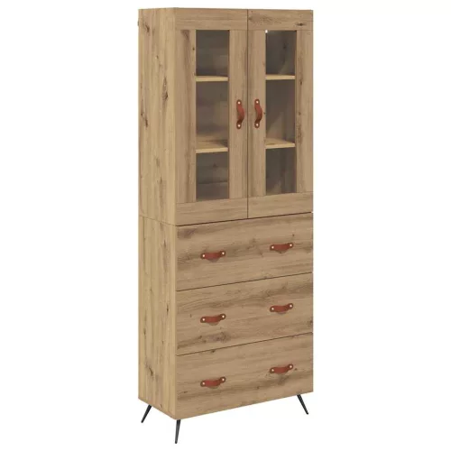  Highboard Szekrény Falra szerelhető 2 pcs Artisan tölgy Faanyag