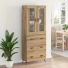  Highboard Szekrény Falra szerelhető 2 pcs Artisan tölgy Faanyag