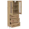  Highboard Szekrény Falra szerelhető 2 pcs Artisan tölgy Faanyag