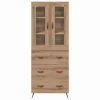  Highboard Szekrény Falra szerelhető 2 pcs Artisan tölgy Faanyag