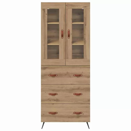  Highboard Szekrény Falra szerelhető 2 pcs Artisan tölgy Faanyag